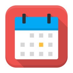 Calendar app icon with long shadow