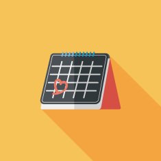 Valentine's Day February fourteen calendar flat icon eps10 N8