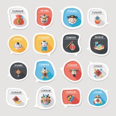 Chinese New Year bubble speech flat banner design flat eps10 N79