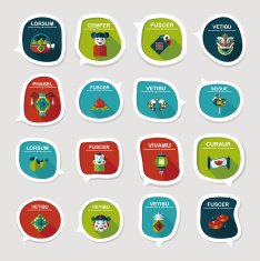 Chinese New Year bubble speech flat banner design flat eps10 N80