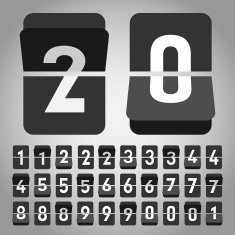 Vector flip clock flat style