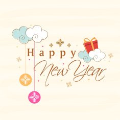 Happy New Year greeting card design N2