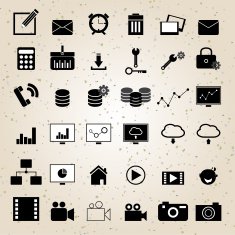 web design icons set vector