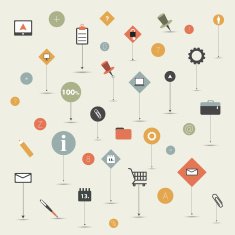 Set of trend flat line icon set Vector collection