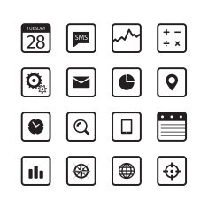 Modern gadgets buttons collection isolated on white