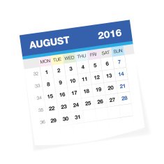 August 2016 European Calendar