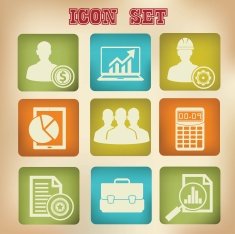 Business icons Vintage version vector
