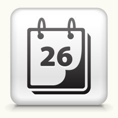 Square Button with 26th Calendar Date