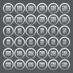 Vector of transparent icon calendar set