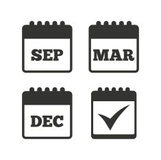 Calendar icons September March December N7