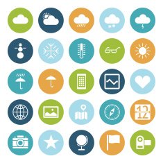 Flat design icons for user interface