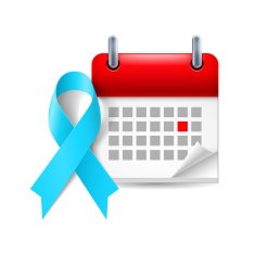 Light blue awareness ribbon and calendar