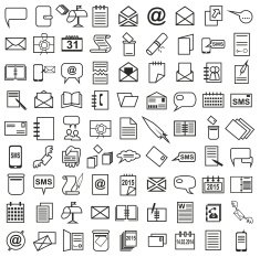 Line icons letter message Calendar