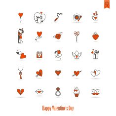 Happy Valentines Day Icons N220