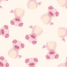 Chinese Zodiac pig cartoon seamless pattern background