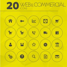 Simple thin web and commercial icons collection