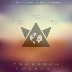 Single page website on blurred vintage background Basic web line N4