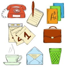 Set of business hand draw images