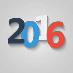 Happy new year 2016 text for design