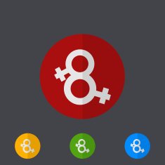 Vector modern circle icons set on gray N2