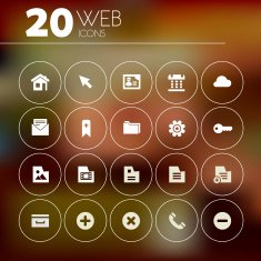 Simple thin web icon pack