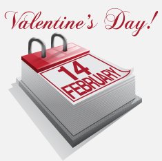 calendar 14 february Valentine's Day