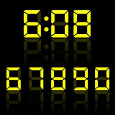 Yellow clock digits illustration