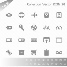 Collection icons Gray Set 50