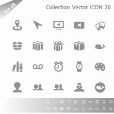 Collection icons Gray Set 28