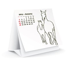 January 2014 desk horse calendar