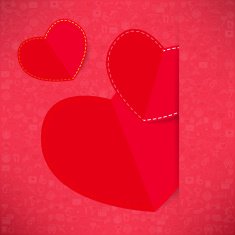 Red paper heart Valentines day