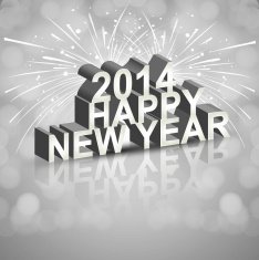 Background for Happy New Year 2014 celebration card design