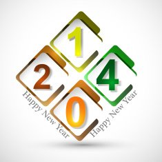 Beautiful happy new year stylish circle 2014 vector illustration