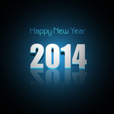 Background for Happy New Year 2014 reflection blue colorful vector
