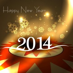 new year for 2014 text colorful background illustration vector