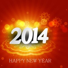 New Year 2014 colorful stylish holiday greeting card background