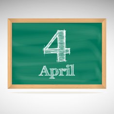 April 4 inscription in chalk on a blackboard