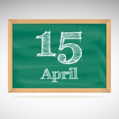 April 10 inscription in chalk on a blackboard N2