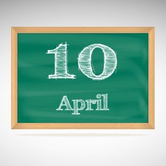 April 10 inscription in chalk on a blackboard N3