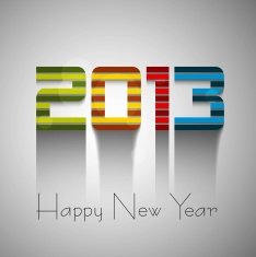 Happy new year colorful 2013 background vector