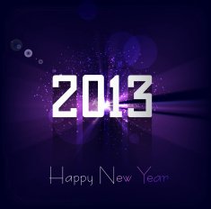 Happy new year 2013 bright colorful celebration background vector