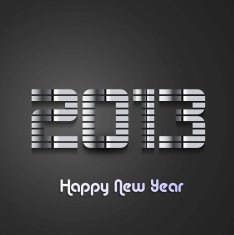 new year 2013 shiny metal colorful background