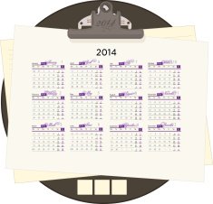 Vector calendar for 2014 N2