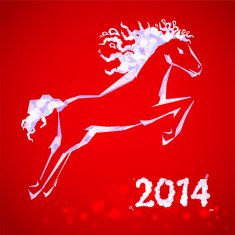Horse Happy new year 2014 Vector eps 10