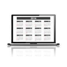 Calendar 2014 in Laptop