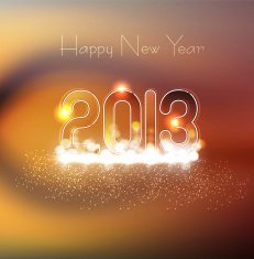 new year 2013 glossy colorful Vector illustration