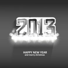 new year 2013 shiny glossy metal vector design