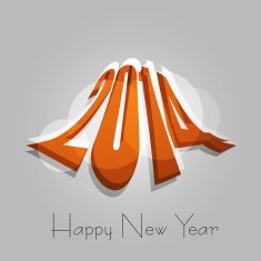 Stylish 2014 Happy new year design vector
