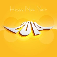 Beautiful 2014 celebration Happy New Year colorful background illustration