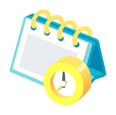 Vector icon calendar and clock